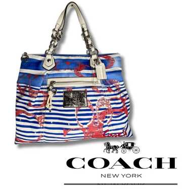 Big Rare Coach Poppy Nautical Stripe #16970