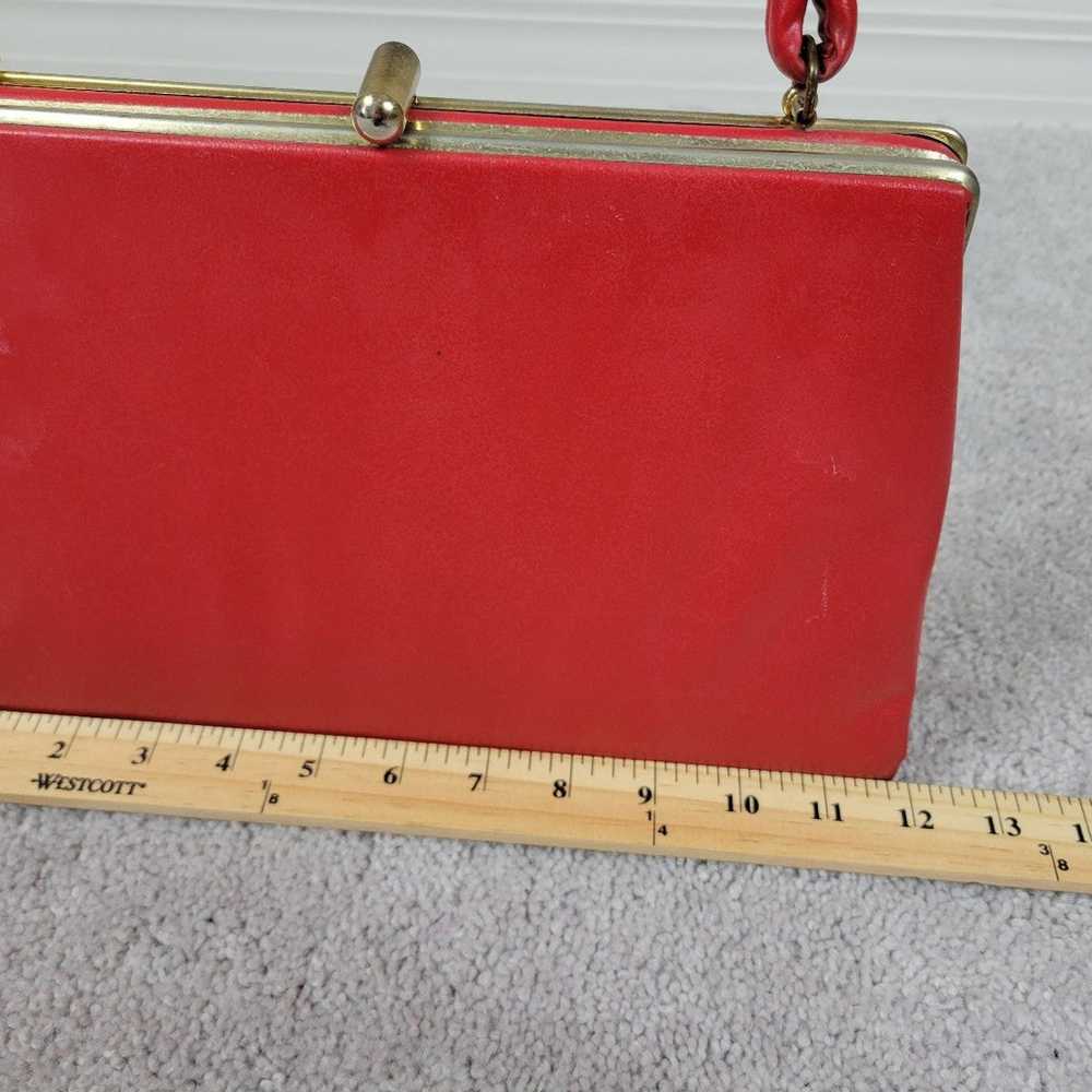 Dover Vintage 60s Purse Handbag Red Metal Hardware - image 10