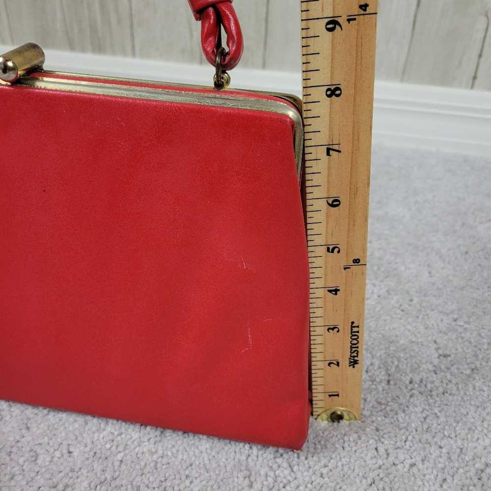 Dover Vintage 60s Purse Handbag Red Metal Hardware - image 12