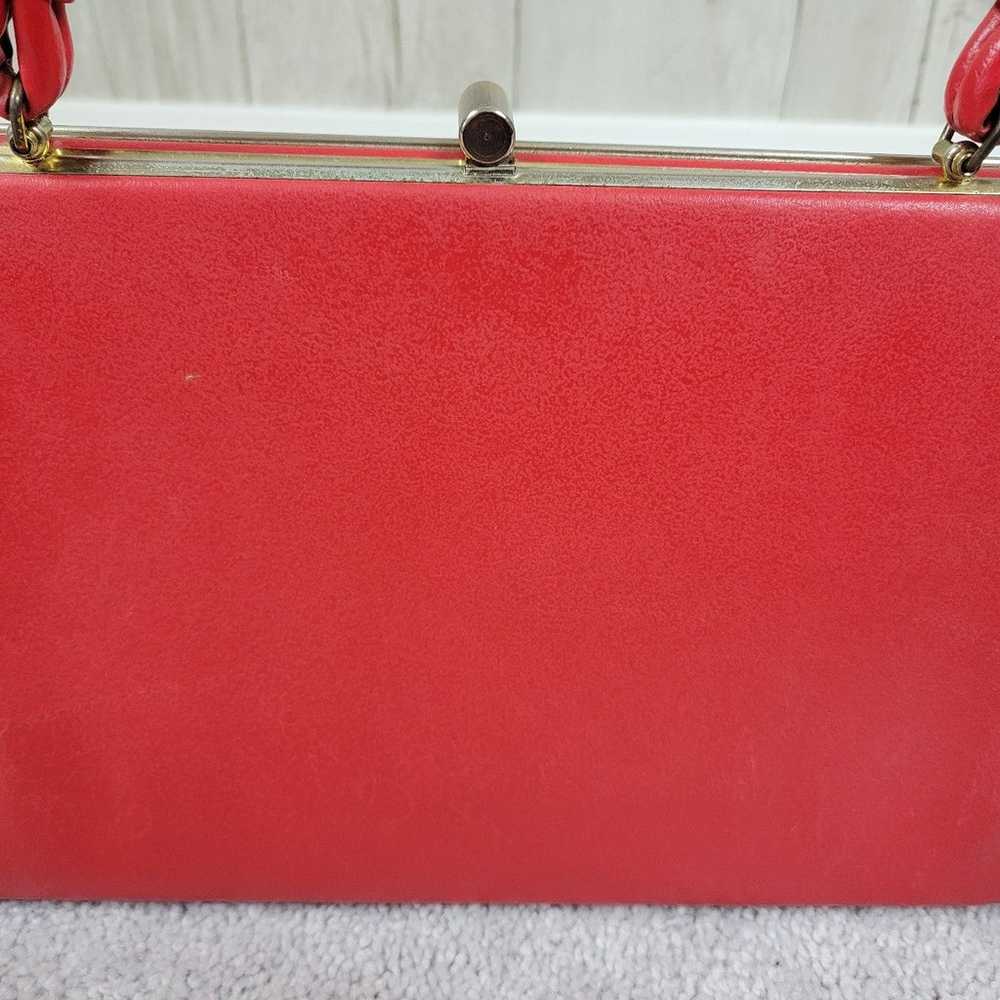 Dover Vintage 60s Purse Handbag Red Metal Hardware - image 2