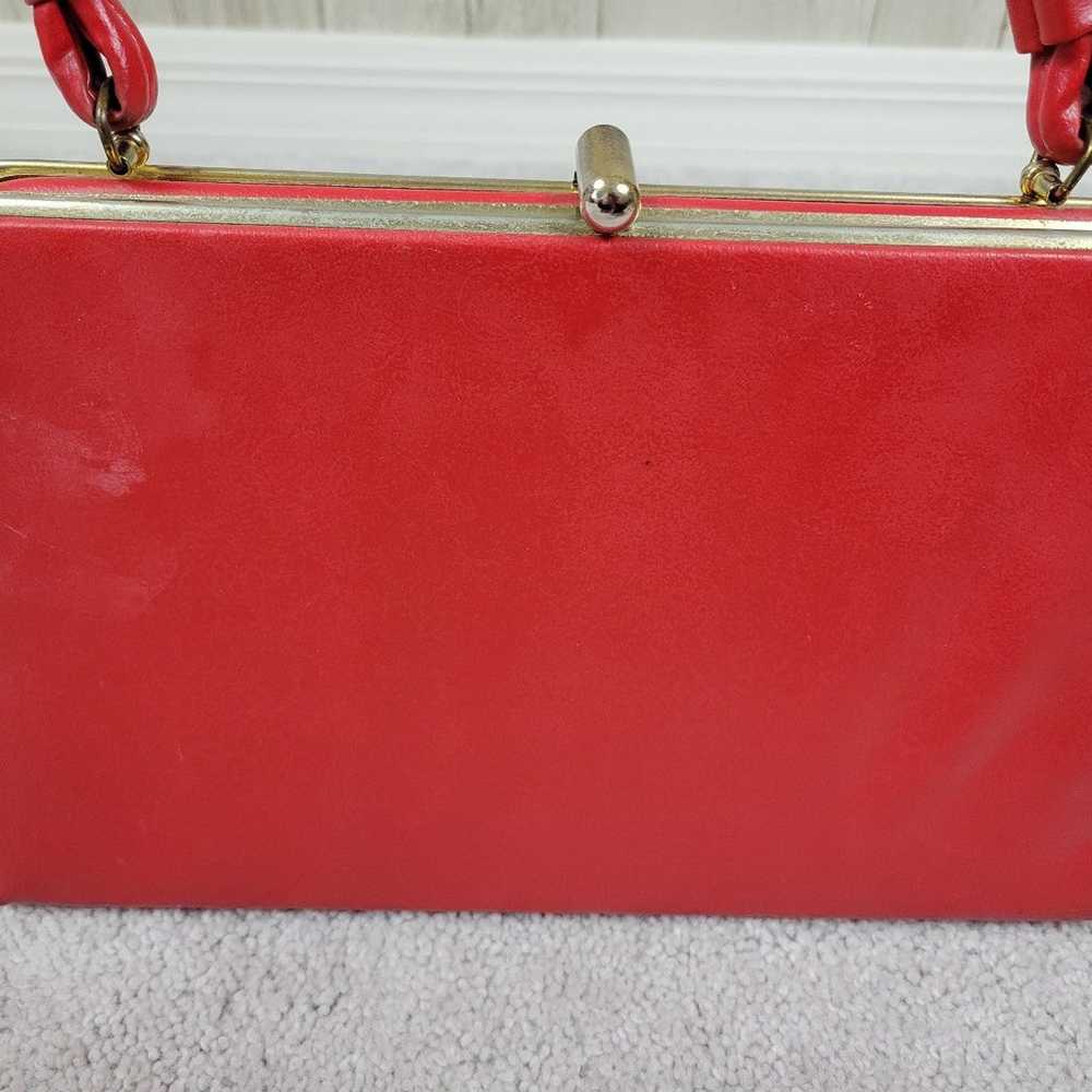 Dover Vintage 60s Purse Handbag Red Metal Hardware - image 3