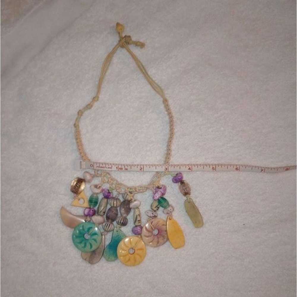 Vintage Macrame Quartz Stone Necklace - Boho, Uni… - image 4