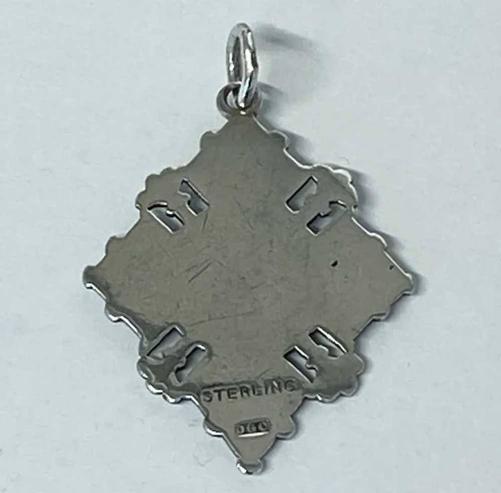 Antique Sterling Silver Shield Fob Pendant Circa … - image 4