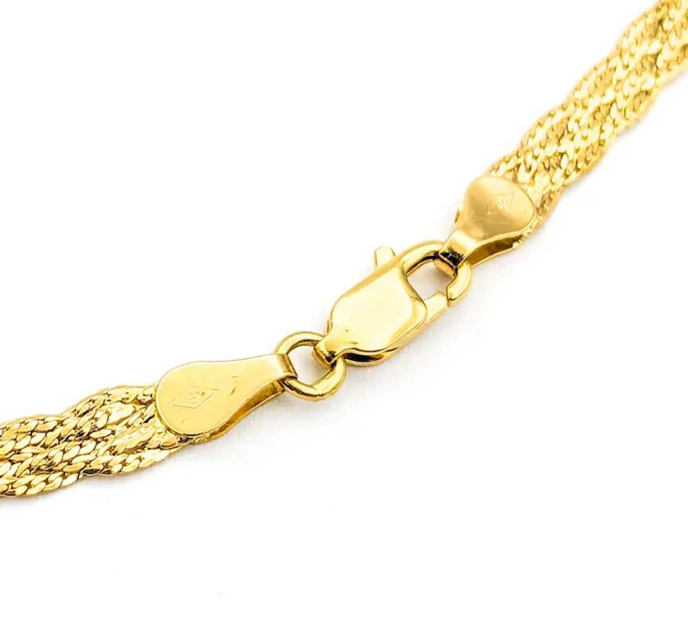 woven Link Necklace In Yellow Gold - image 4