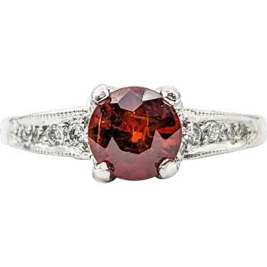 Designer Tacori 1.16ct Garnet & Diamond Ring In P… - image 1