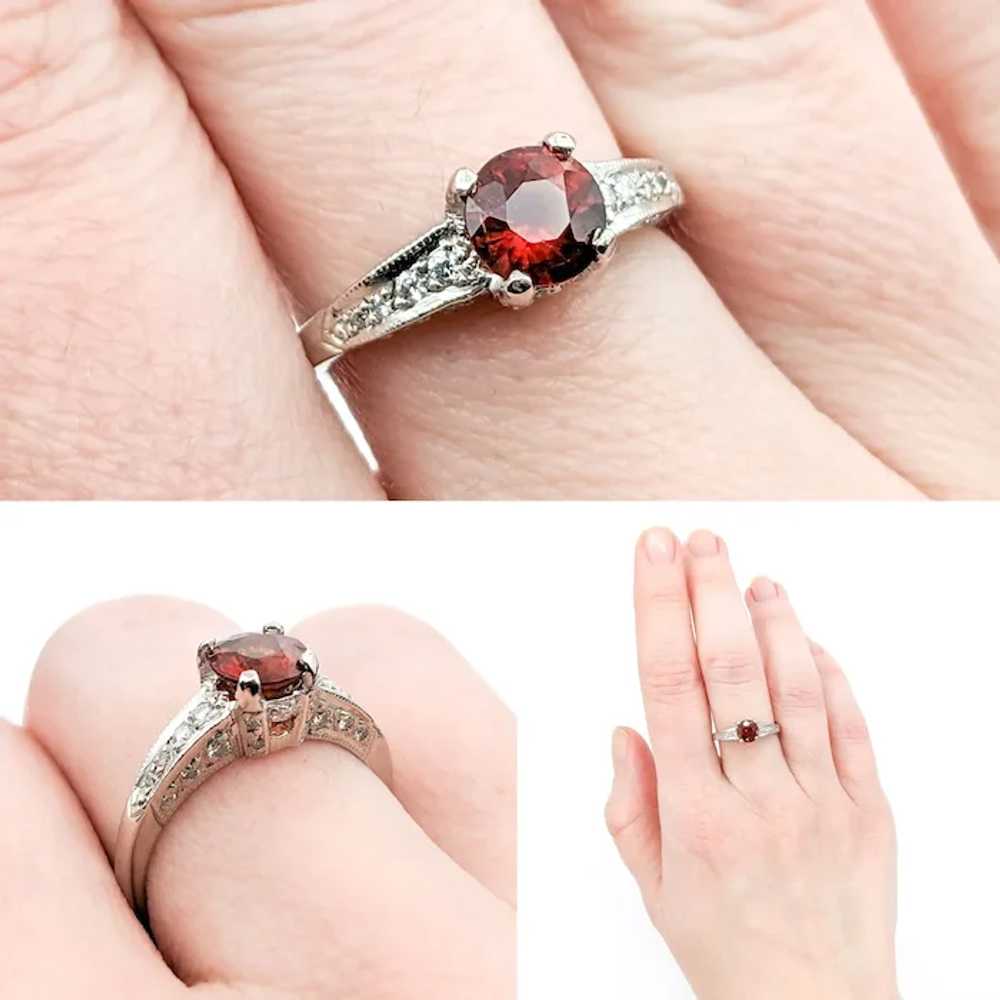 Designer Tacori 1.16ct Garnet & Diamond Ring In P… - image 2