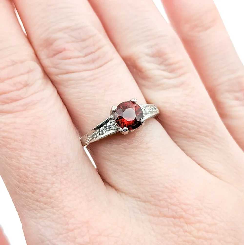 Designer Tacori 1.16ct Garnet & Diamond Ring In P… - image 3