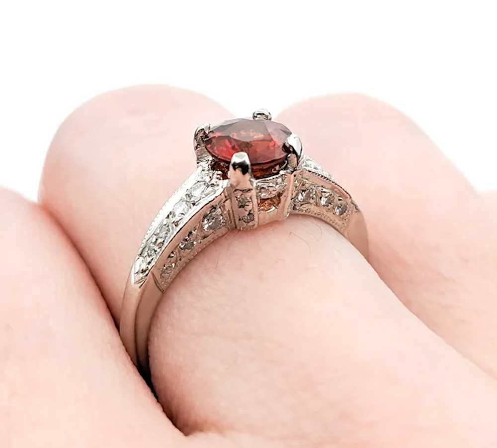 Designer Tacori 1.16ct Garnet & Diamond Ring In P… - image 4