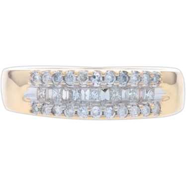 Yellow Gold Diamond Band - 14k Round, Princess, & 