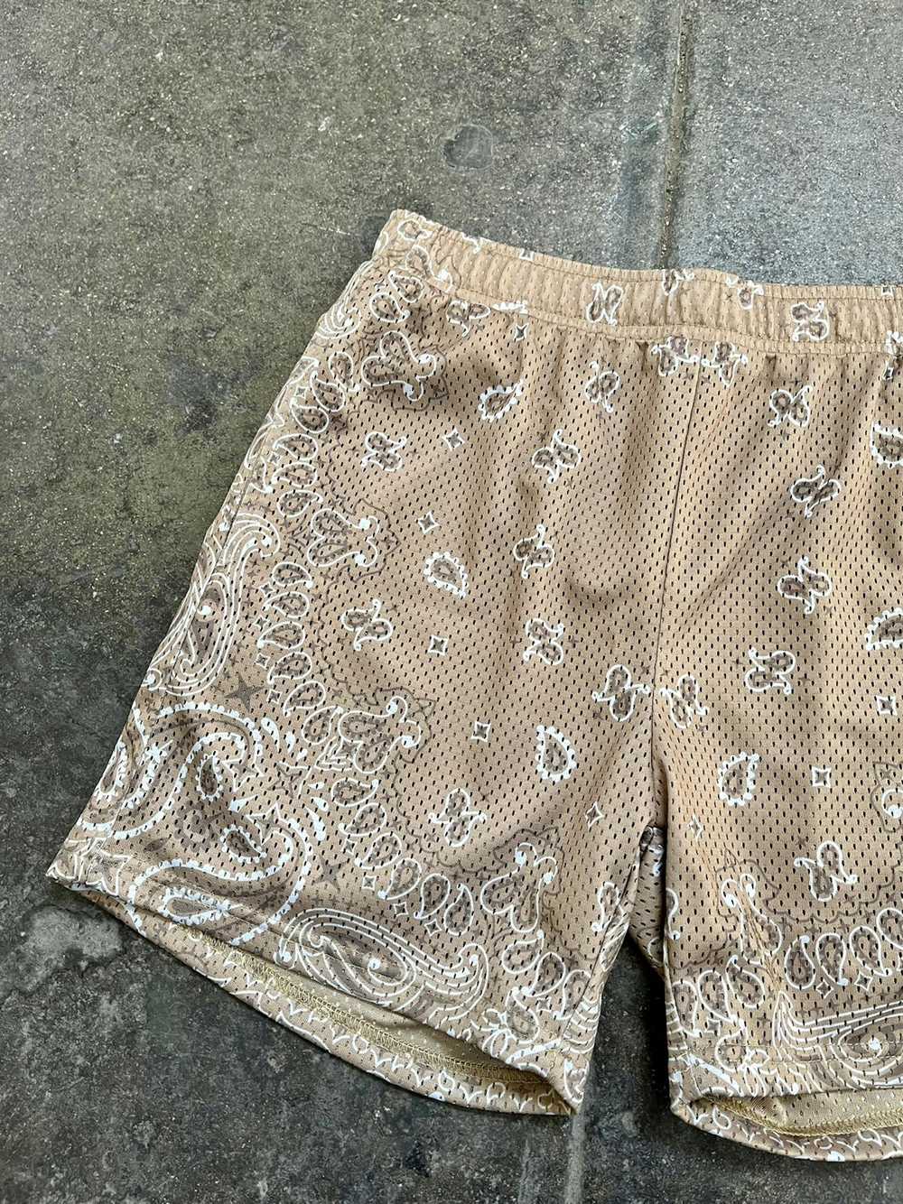 Streetwear × Vintage Paisley Bandana Mesh Shorts S - image 2