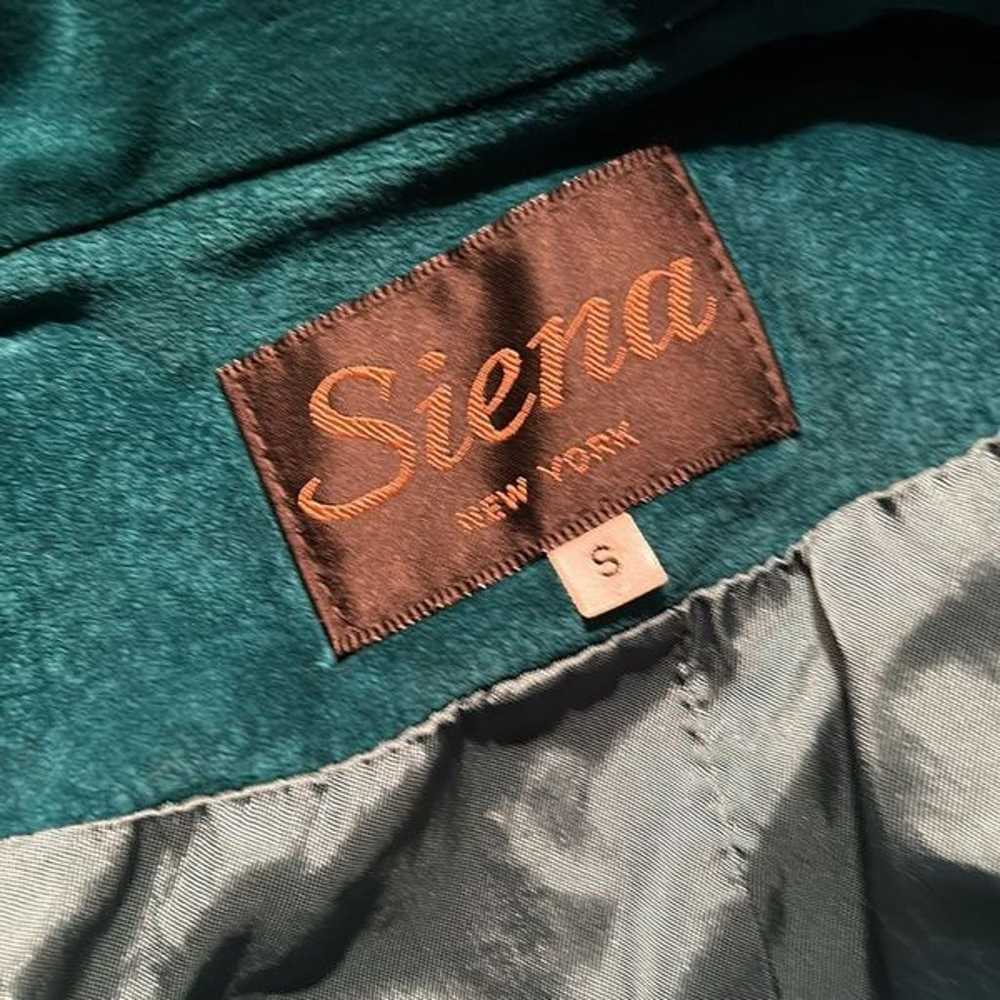Siena vintage suede leather peacock teal open fro… - image 3