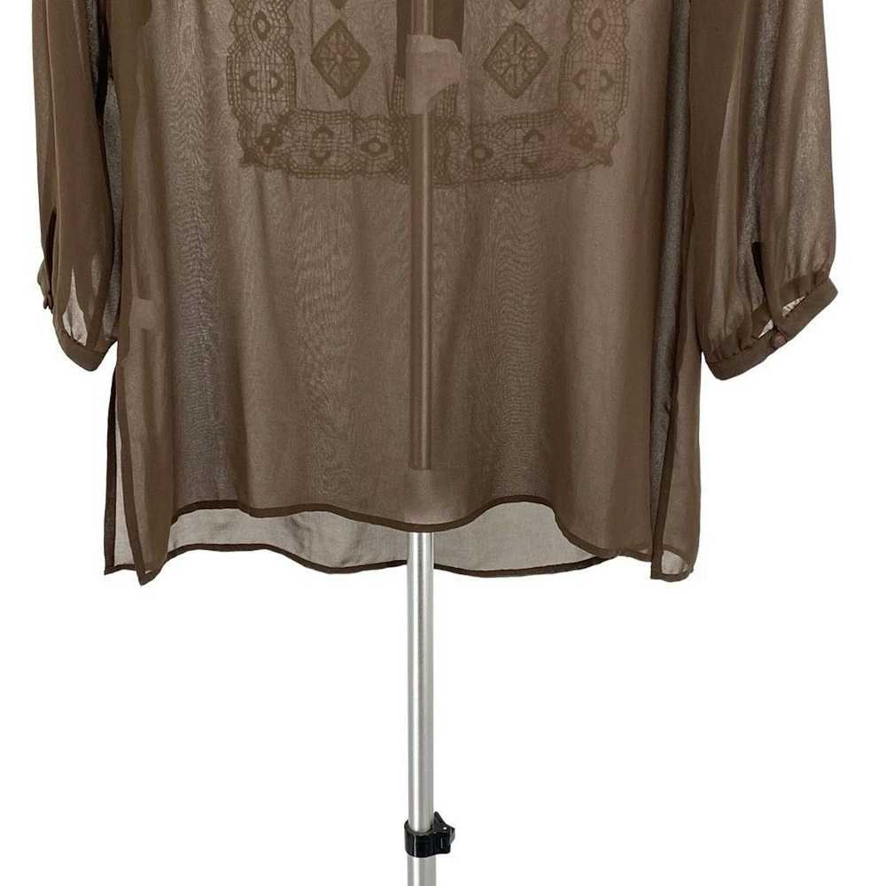 Other Charter Club Womens Brown Sheer Embroidered… - image 6