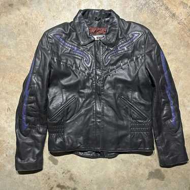 Vintage 80s New World Fashion Black Leather Jacket