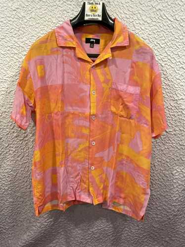 Stussy Photo Orange & Pink Short Sleeve Shirt
