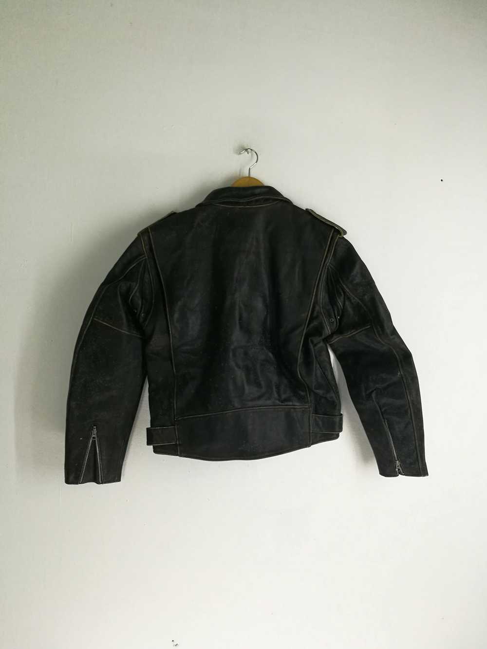 Leather × Leather Jacket × Racing Vintage RBC mot… - image 5