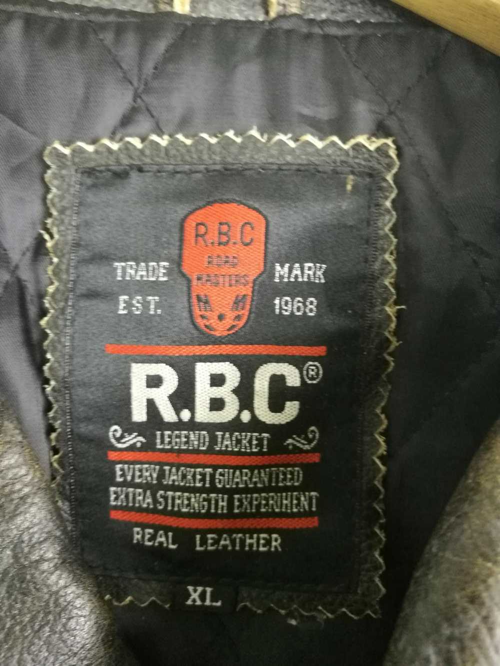 Leather × Leather Jacket × Racing Vintage RBC mot… - image 7