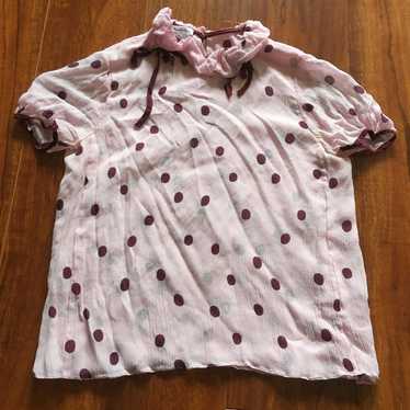 Oscar 2024 DeLa Renta 100% cashmere polka dot top. 1X