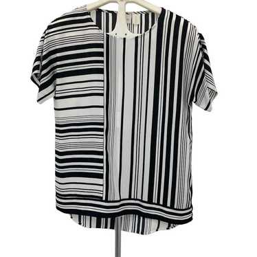 Chicos Chico's Women's Black White Striped Fully … - image 1