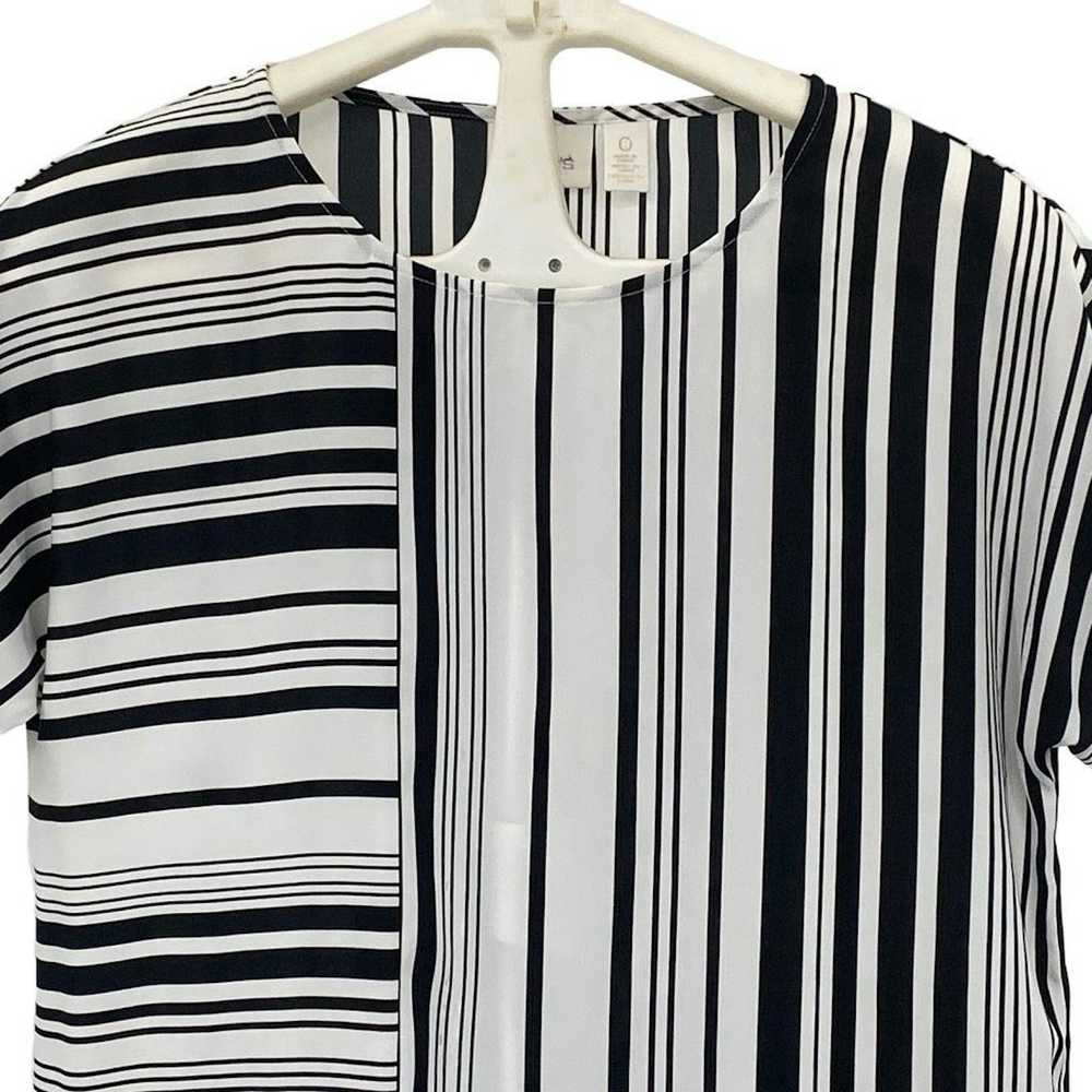 Chicos Chico's Women's Black White Striped Fully … - image 3