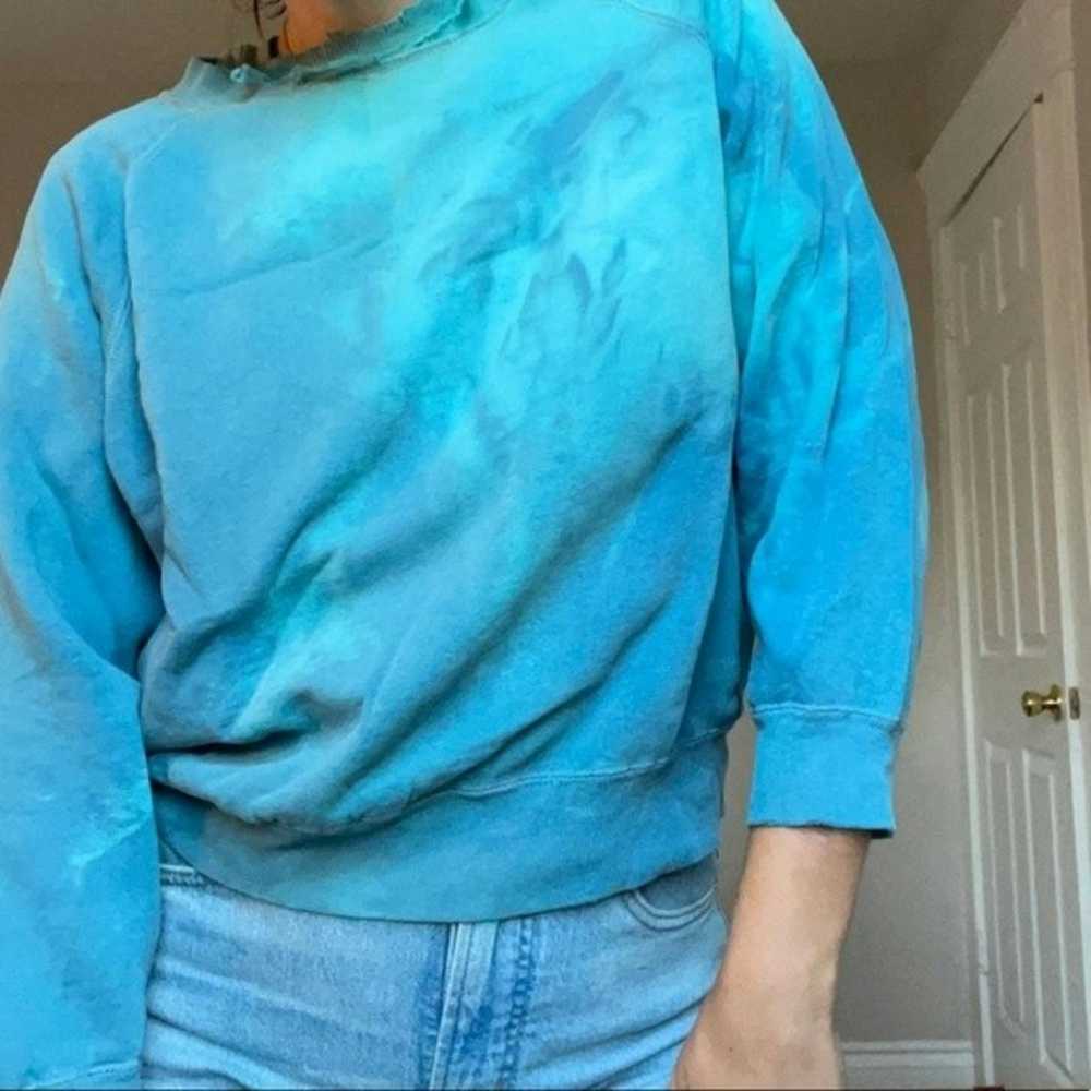 Vintage Vintage tie dyed blue crew neck sweatshir… - image 2