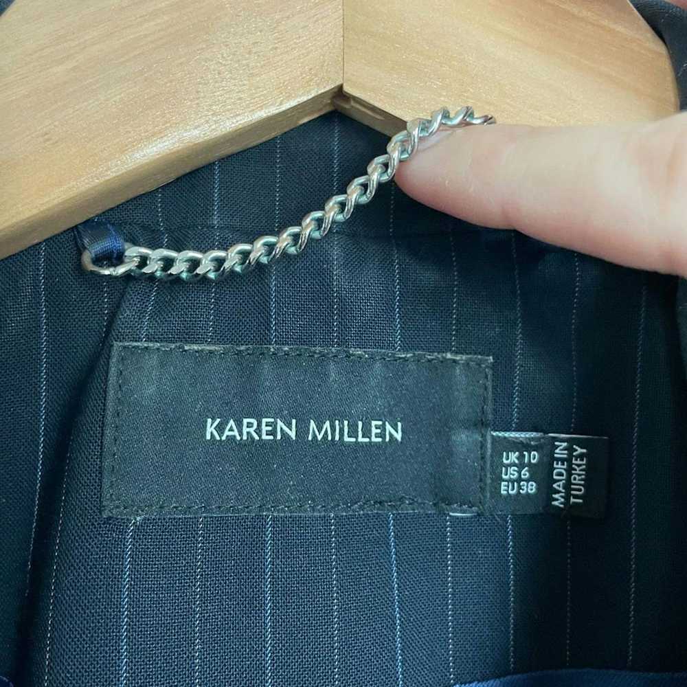 Karen Millen Karen Millen wool navy pinstripe bla… - image 2