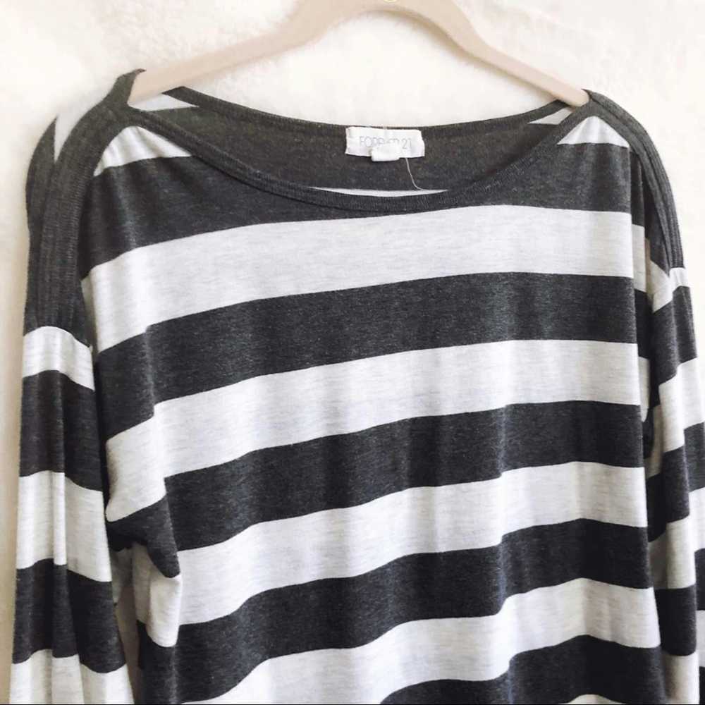 Forever 21 Forever 21 Gray and White Striped Long… - image 3
