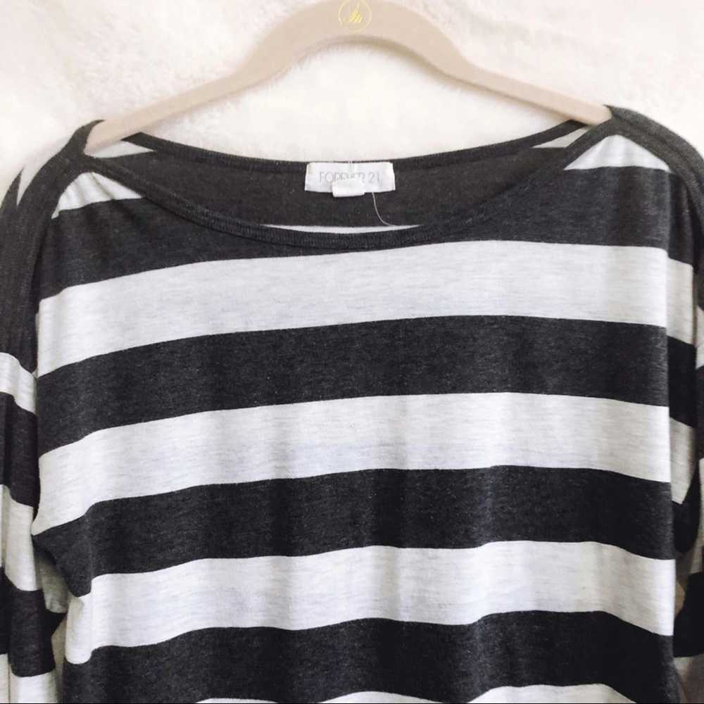 Forever 21 Forever 21 Gray and White Striped Long… - image 6