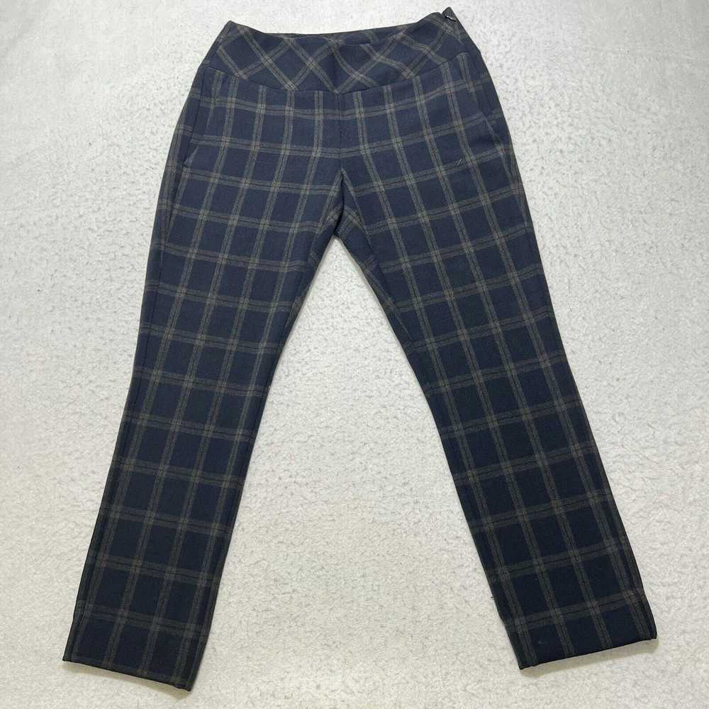 Vintage CAbi Trousers Navy Blue Grid Striped Busi… - image 1