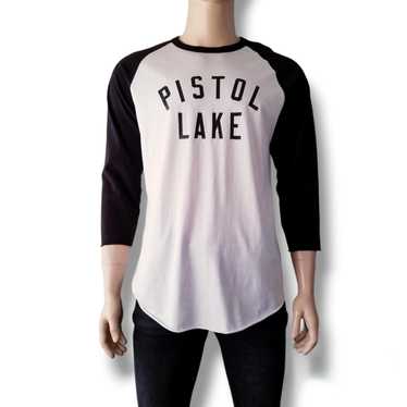 Pistol Lake Pistol Lake Black & White Logo Basebal
