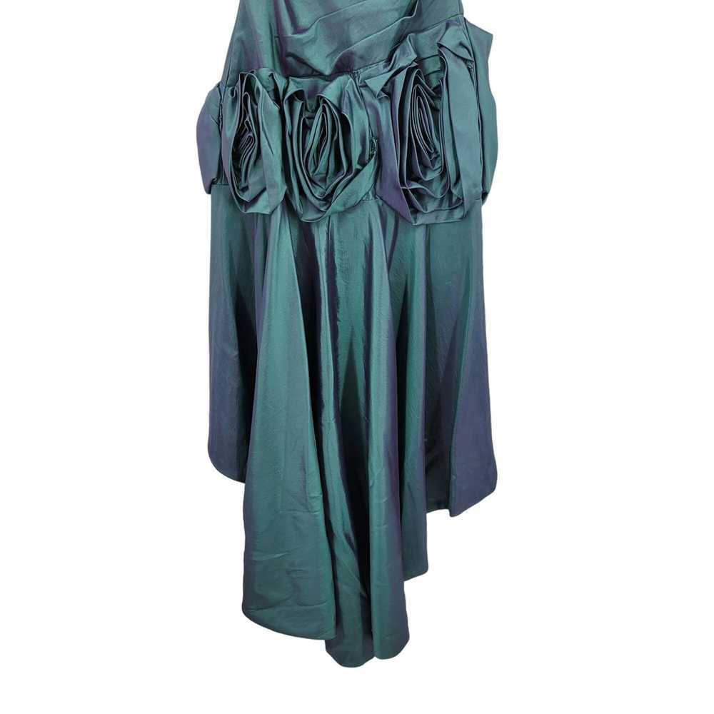 Vintage Y2K High Low Strapless Prom Dress 6 Teal … - image 7