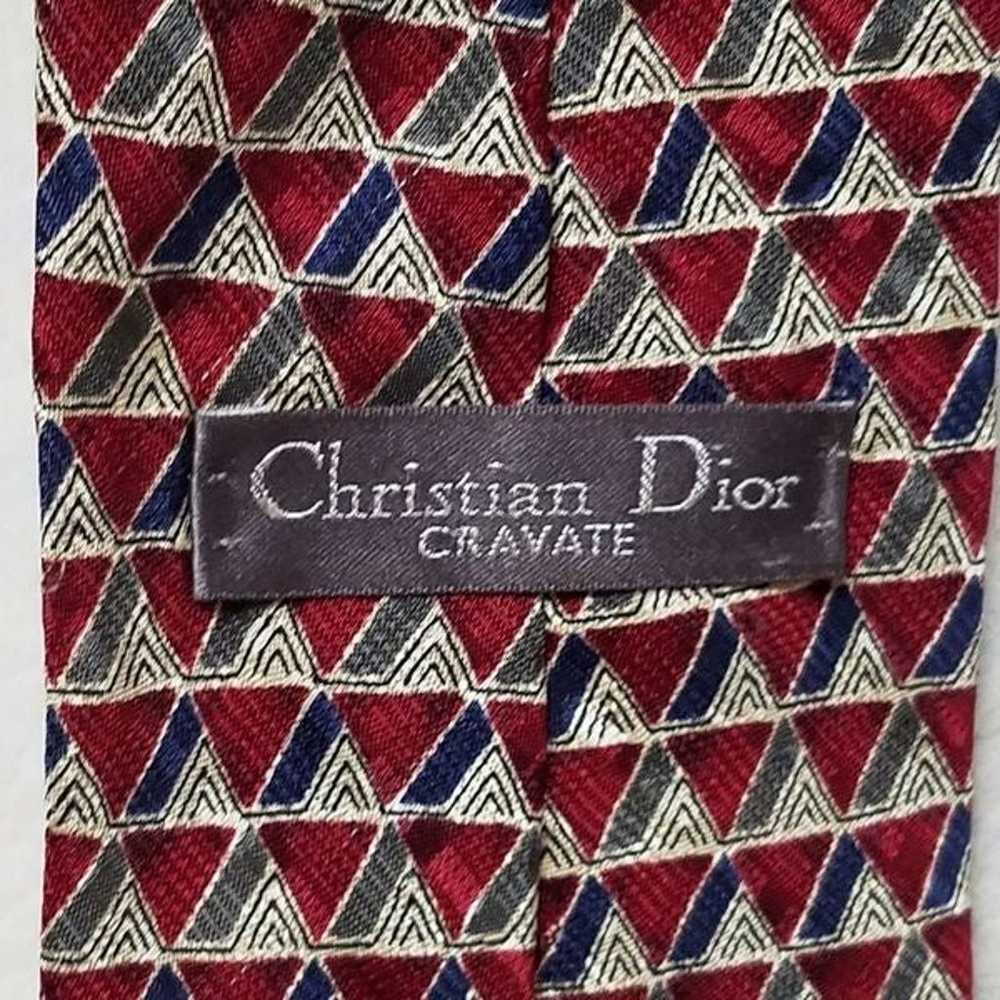 Vintage Christian Dior Red Pyramid Imported Silk … - image 8