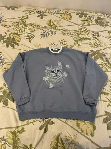 Streetwear × Vintage Y2K Cat winter sweatshirt - image 1