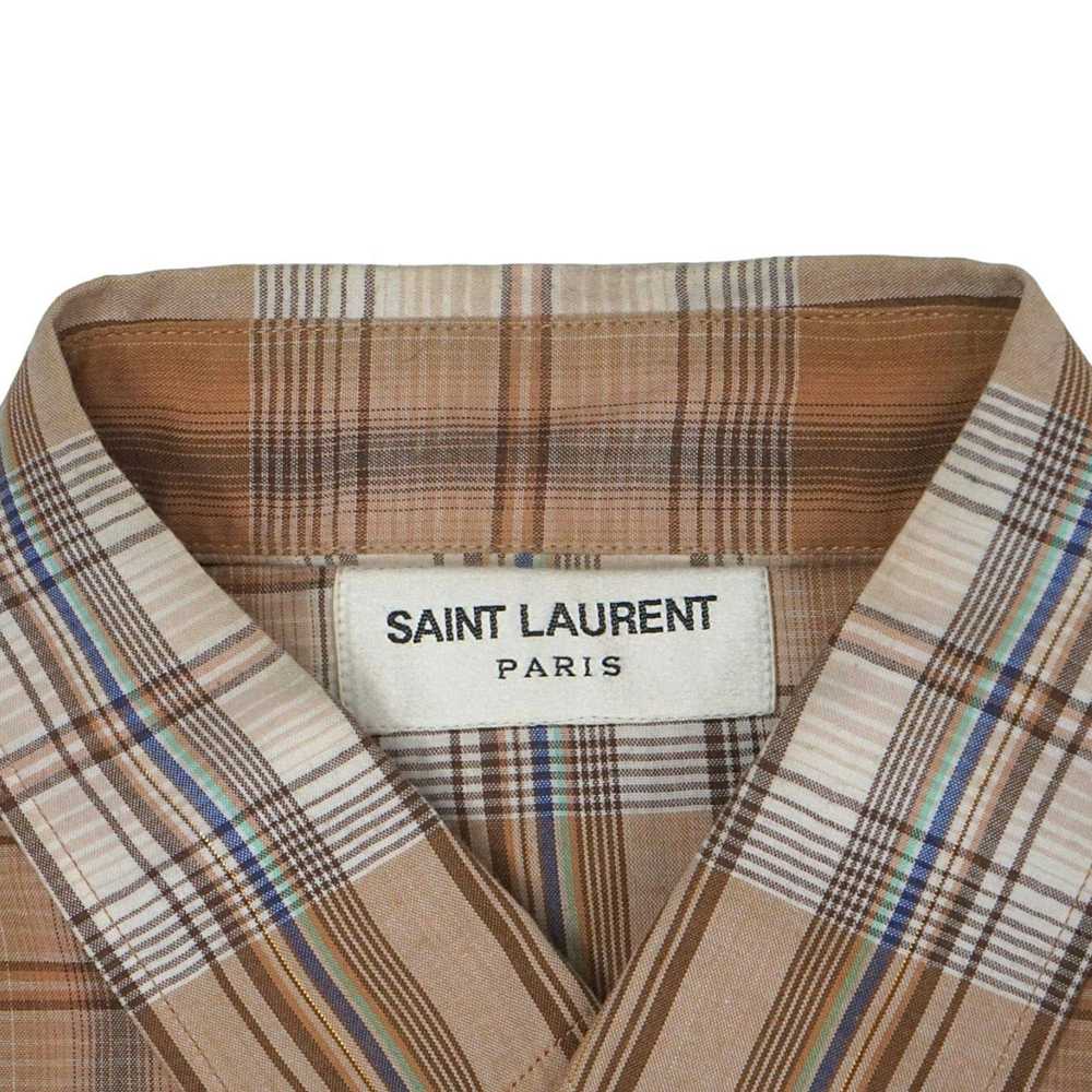 Saint Laurent Paris Saint Laurent Flannel Button-… - image 5