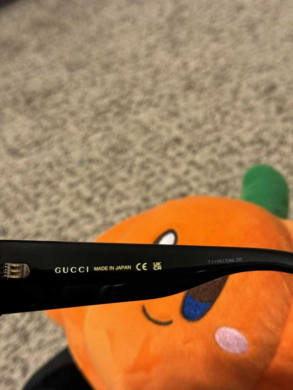 Gucci Black Gucci 3D Gold Logo Sunglasses - image 5