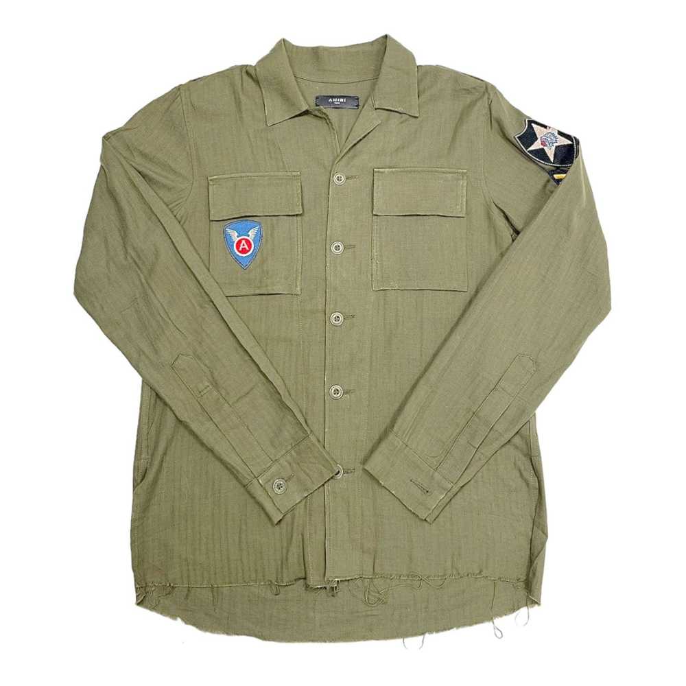 Amiri Amiri Military Patch Button Up Shirt Olive - image 1