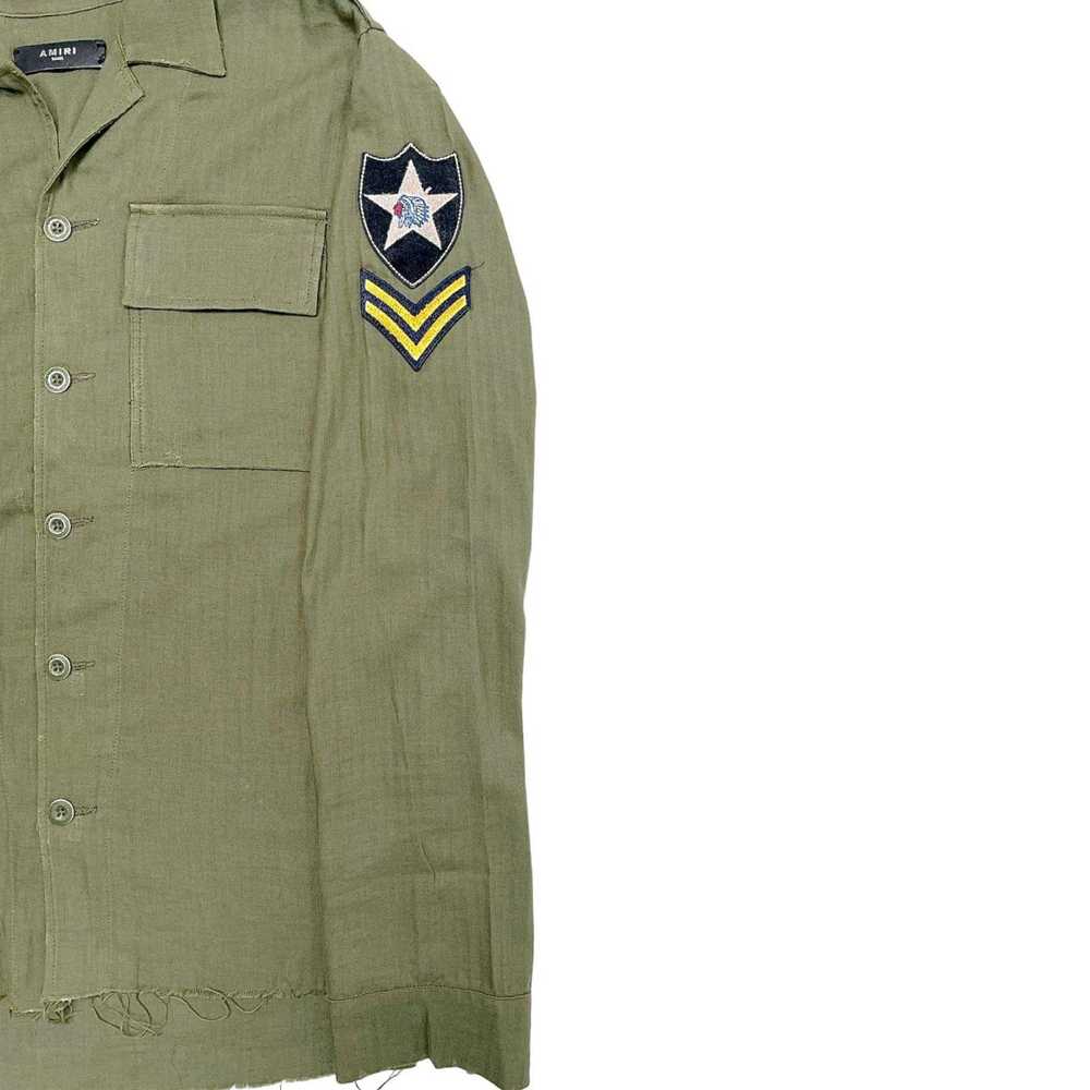 Amiri Amiri Military Patch Button Up Shirt Olive - image 4