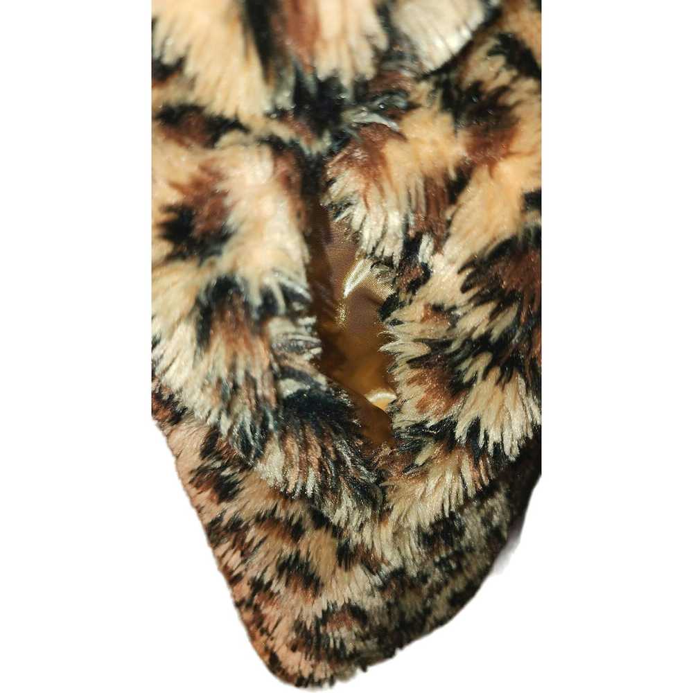 Vintage Womens Medium Faux Fur Cheetah Print Soft… - image 2