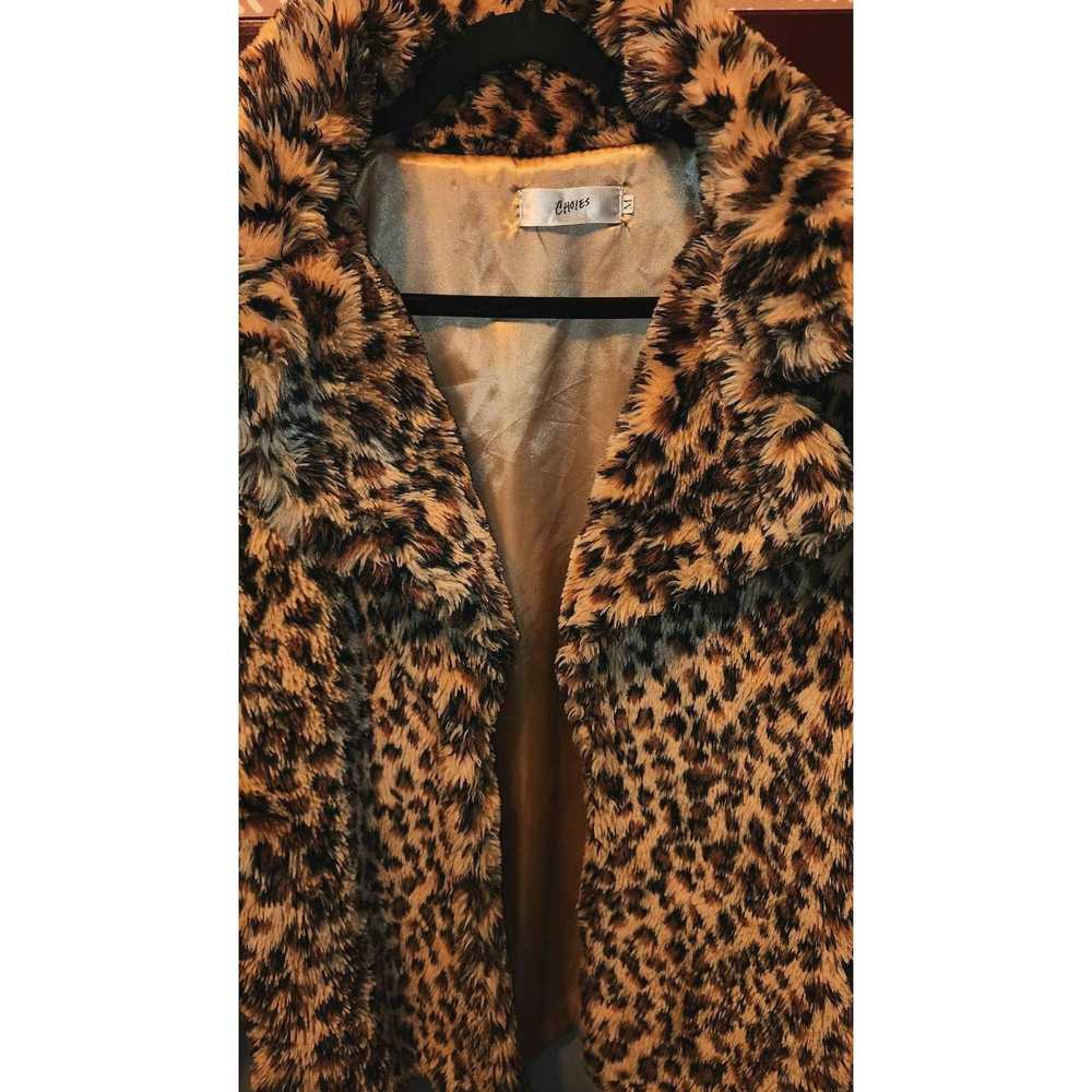 Vintage Womens Medium Faux Fur Cheetah Print Soft… - image 5