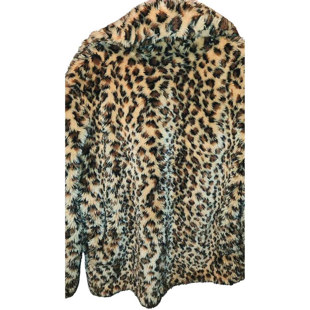 Vintage Womens Medium Faux Fur Cheetah Print Soft… - image 7