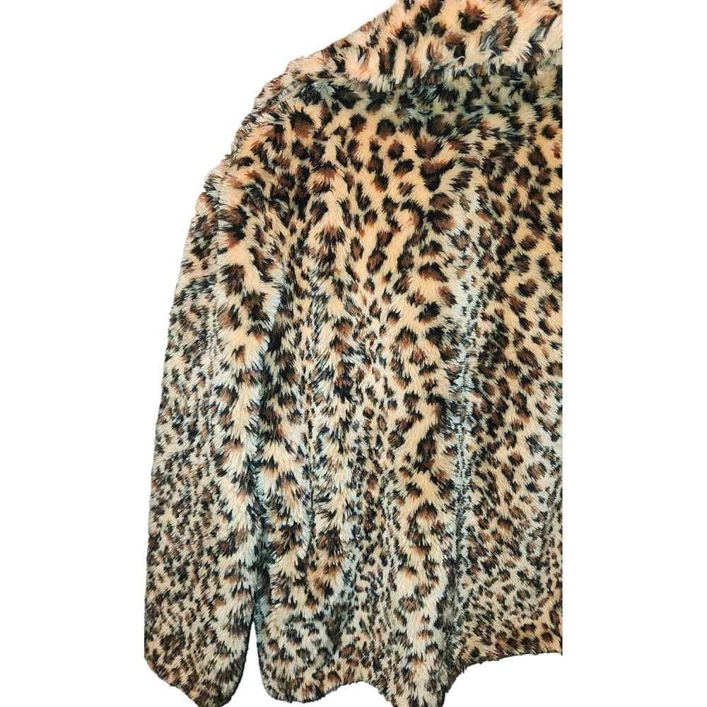 Vintage Womens Medium Faux Fur Cheetah Print Soft… - image 8