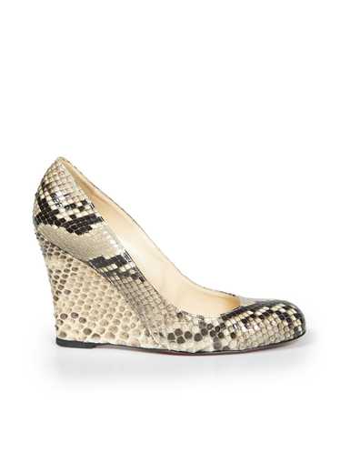 Christian Louboutin Brown Python Ron Ron Wedge Pum