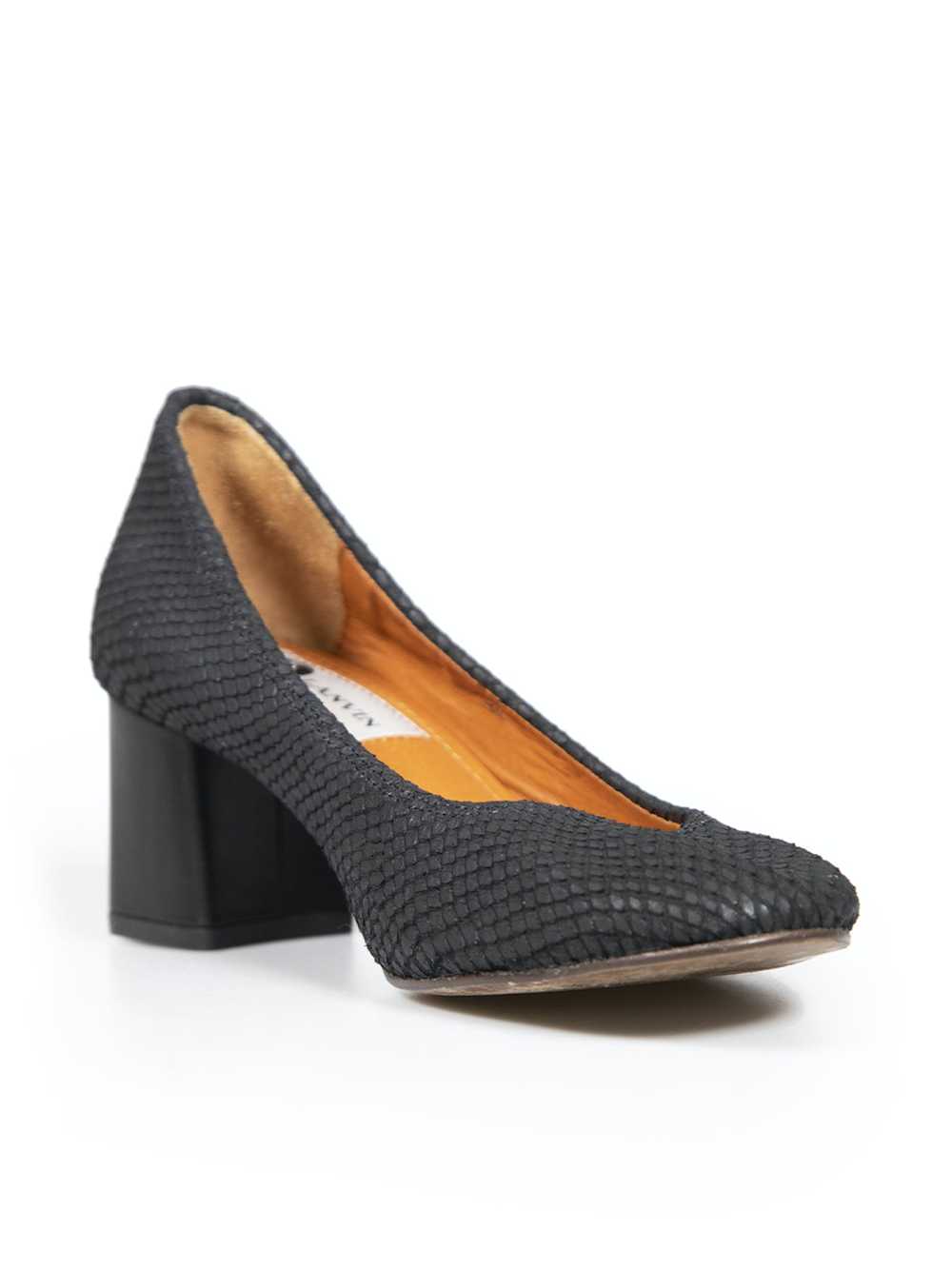 Lanvin Black Snakeskin Leather Pumps - image 2