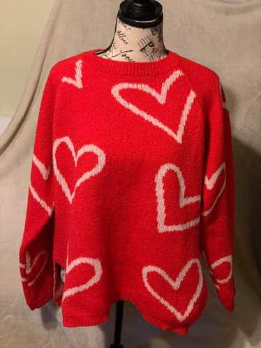 Vintage (Easel Los Angeles) Heart Sweater: Size Sm