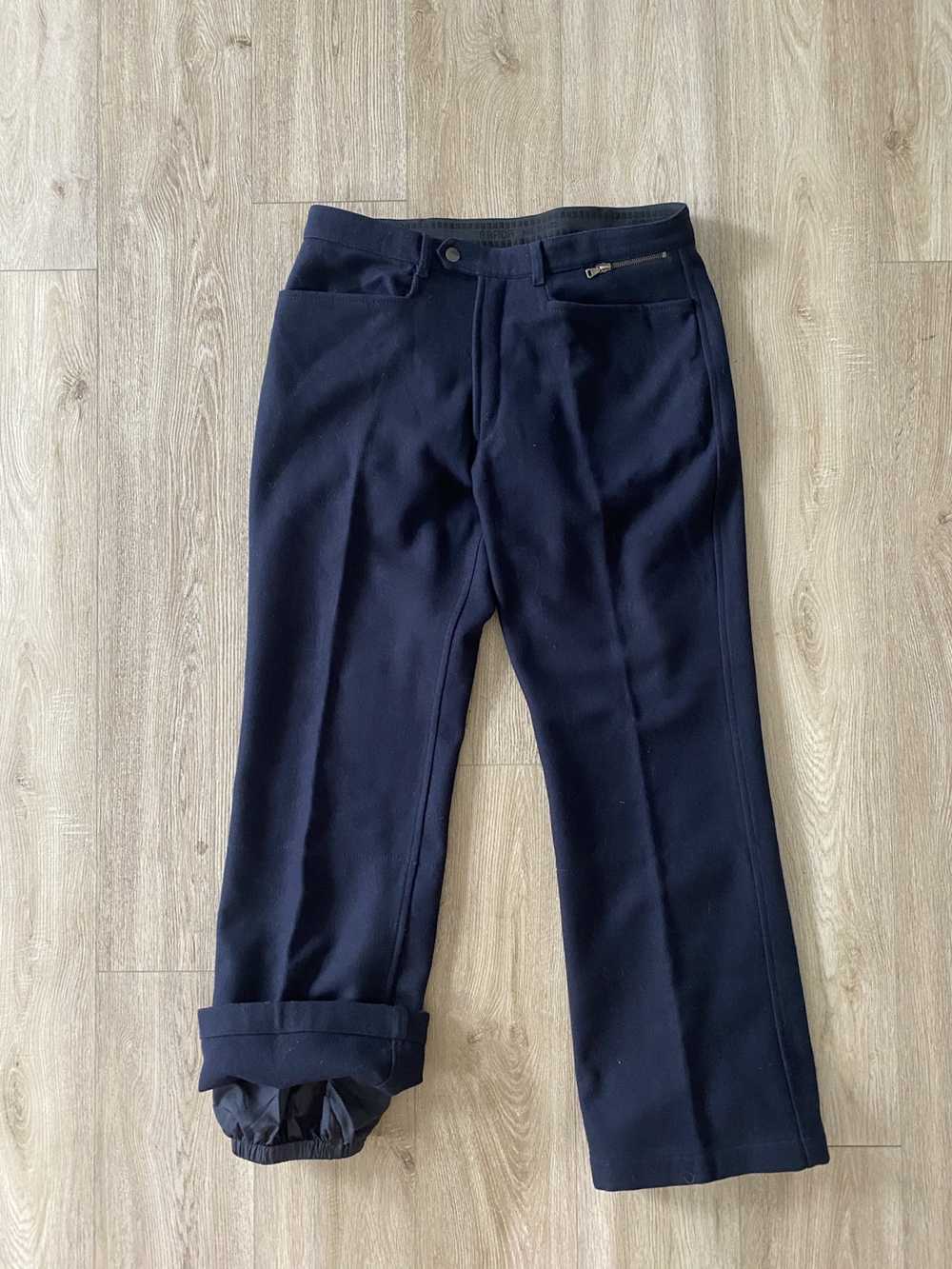 Prada Prada wool nylon sport trouser pants 35 Navy - image 1