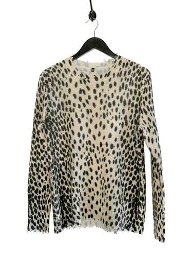 R13 R13 Leopard Print Distressed Cashmere Knit Sw… - image 1