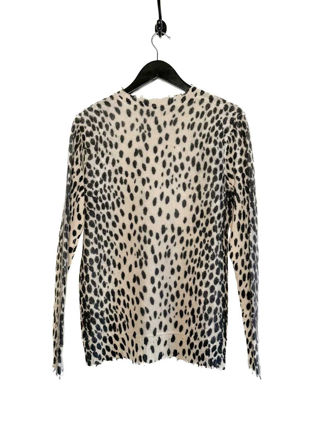 R13 R13 Leopard Print Distressed Cashmere Knit Sw… - image 3