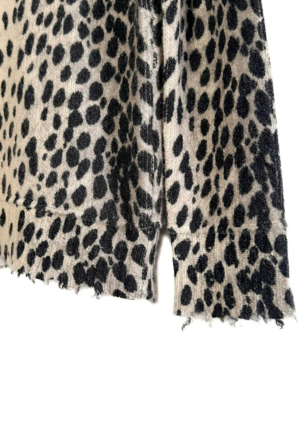 R13 R13 Leopard Print Distressed Cashmere Knit Sw… - image 4
