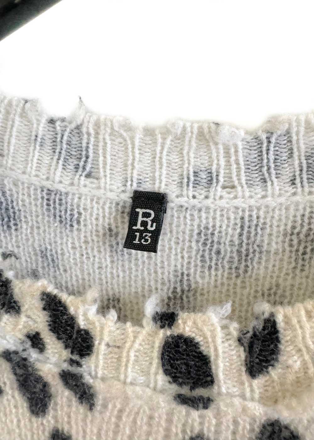 R13 R13 Leopard Print Distressed Cashmere Knit Sw… - image 5