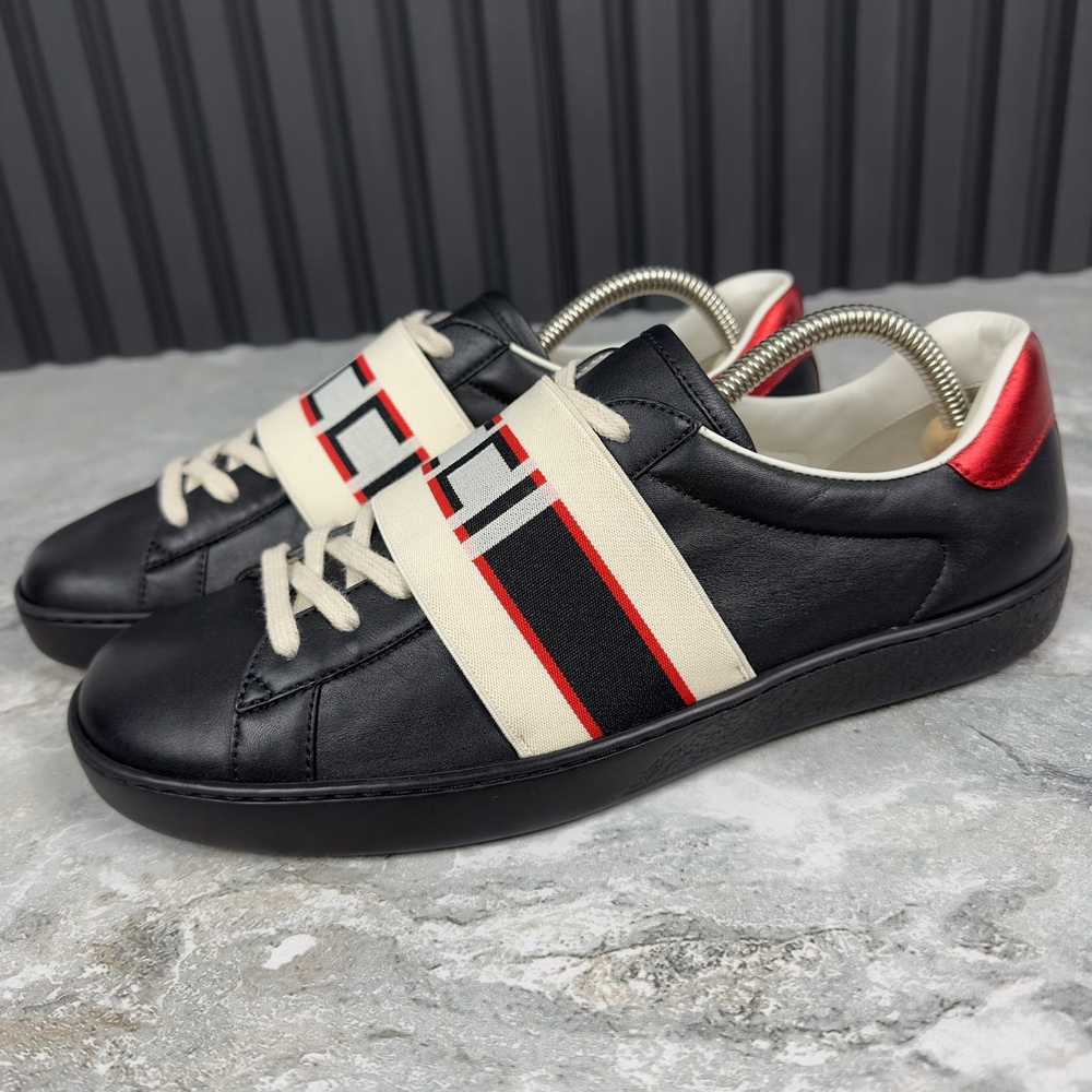 Gucci Ace Stripe Sneakers Leather 7.5 G - image 1