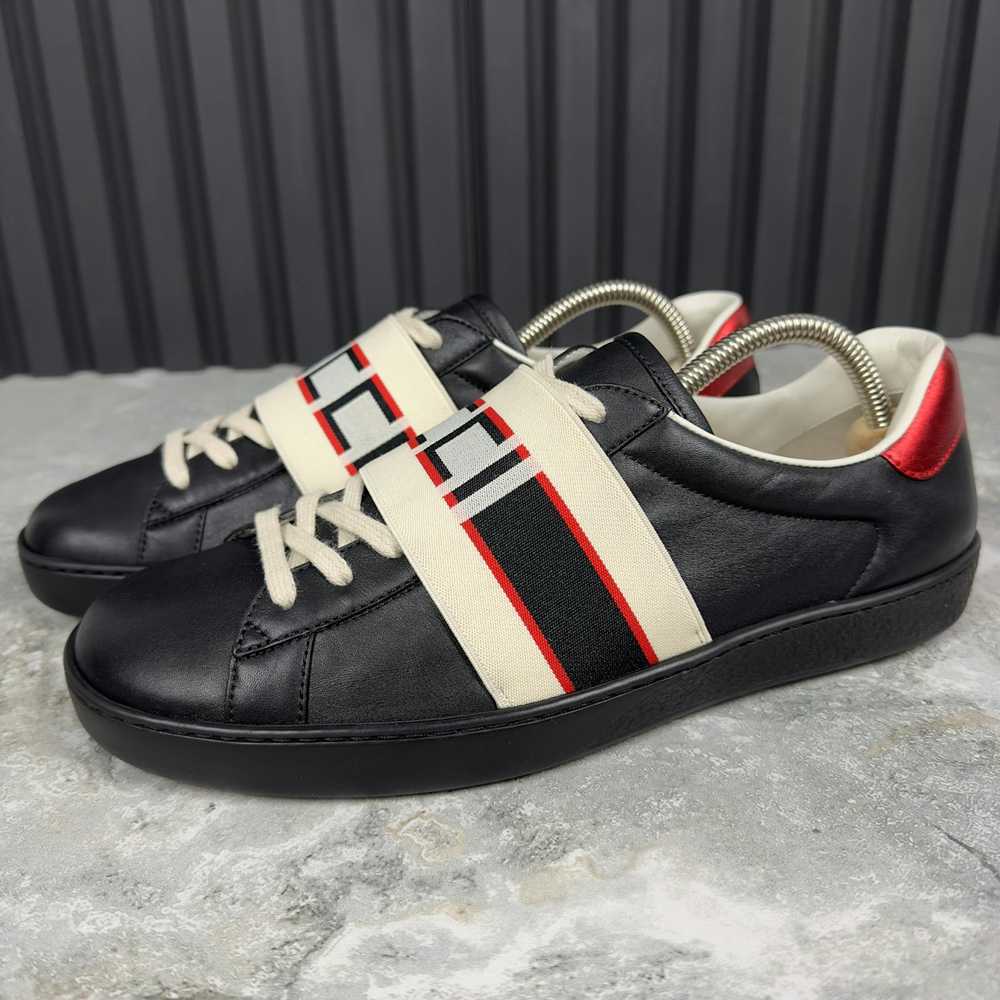 Gucci Ace Stripe Sneakers Leather 7.5 G - image 2